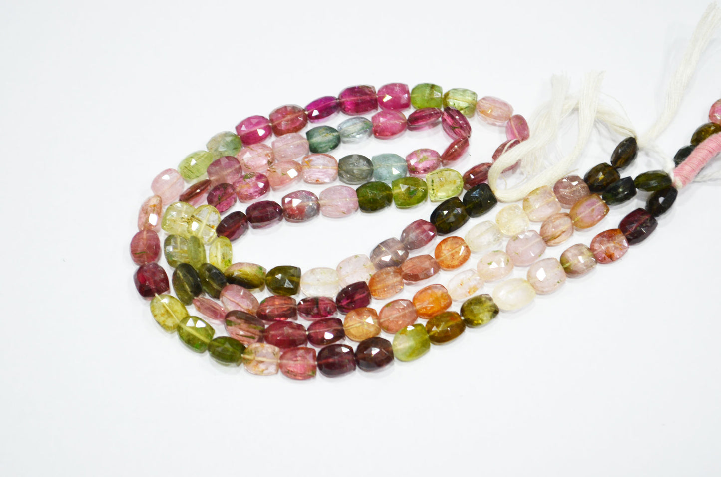 Natural Multi Tourmaline Fancy Shape Beads , Multi Tourmaline Faceted Beads , 15 Inches , 6x8 - 7x9 mm , 19451A