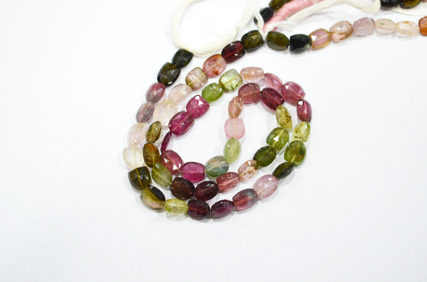 Natural Multi Tourmaline Fancy Shape Beads , Multi Tourmaline Faceted Beads , 15 Inches , 6x8 - 7x9 mm , 19451A