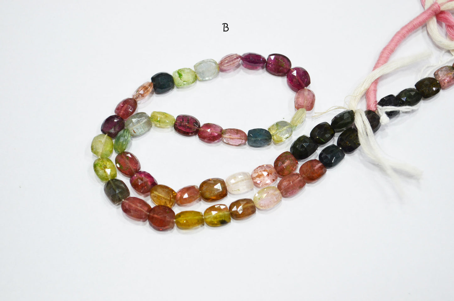 Natural Multi Tourmaline Fancy Shape Beads , Multi Tourmaline Faceted Beads , Sold By Strand , 15 Inches , 5x6 - 8x10 mm , 19452
