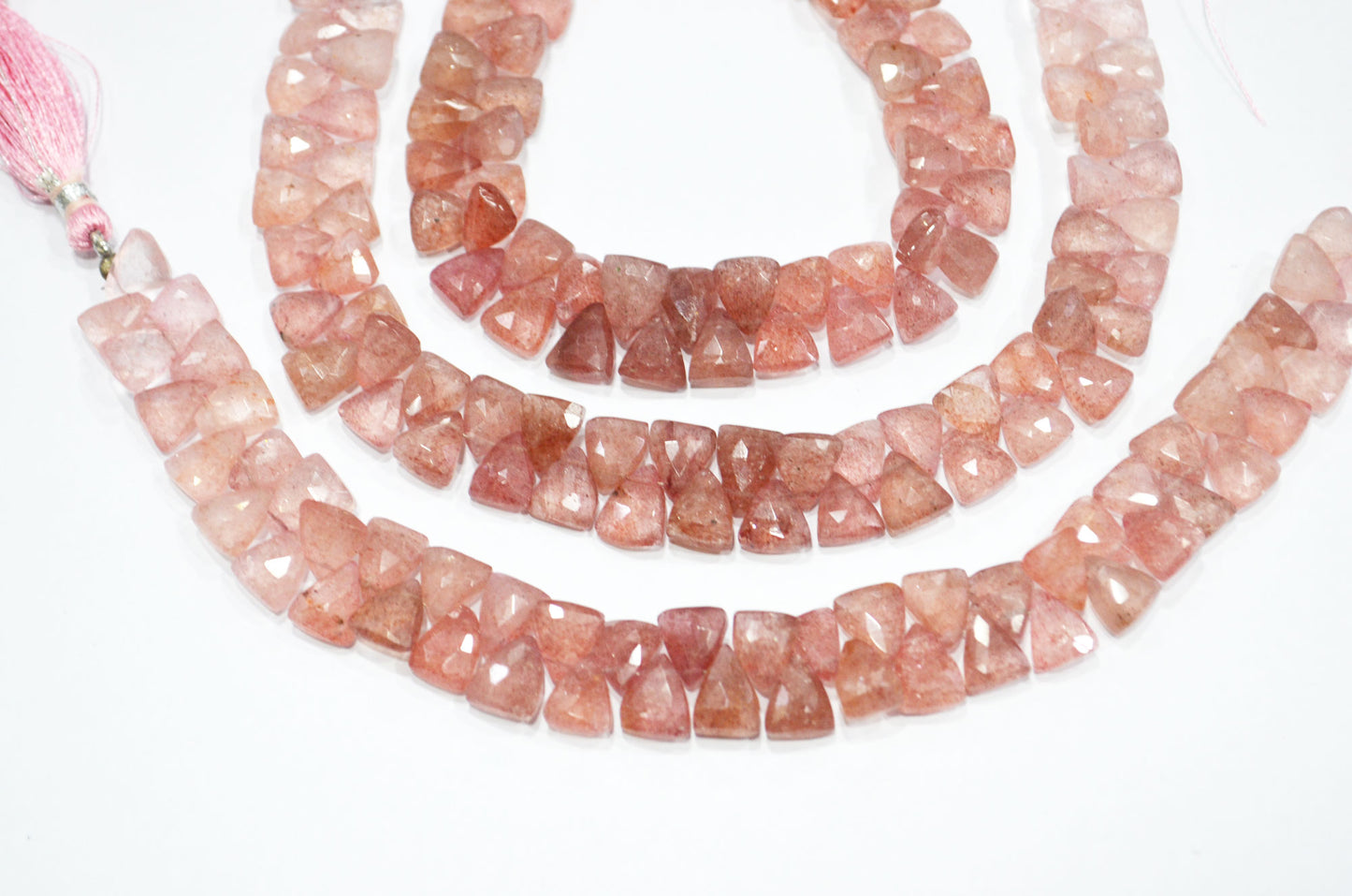 Natural Red Strawberry Trillion Shape Beads , Sold By Strand , 8 Inches , 7x9.50 - 8x10 mm , 19453