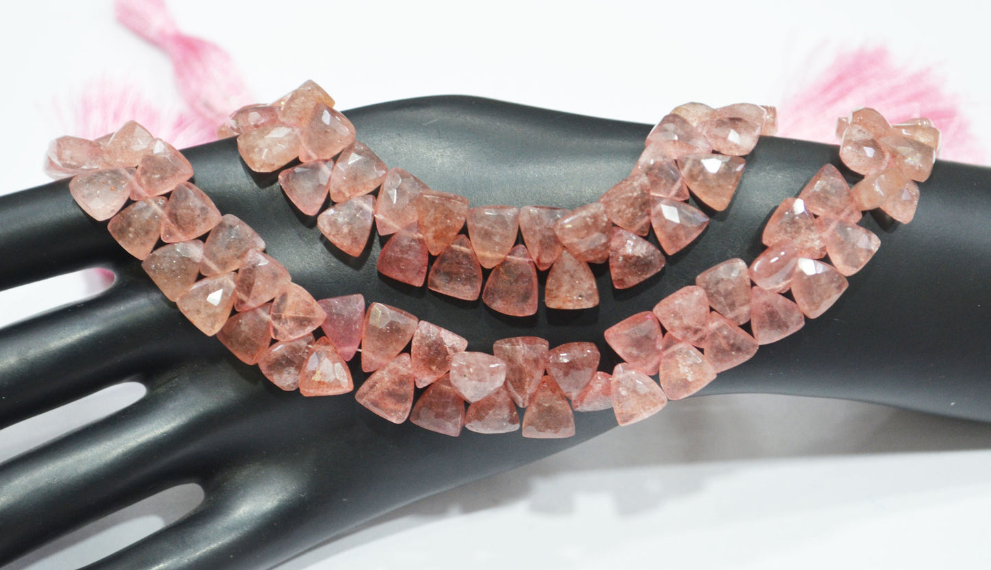 Natural Red Strawberry Trillion Shape Beads , Sold By Strand , 8 Inches , 7x9.50 - 8x10 mm , 19453