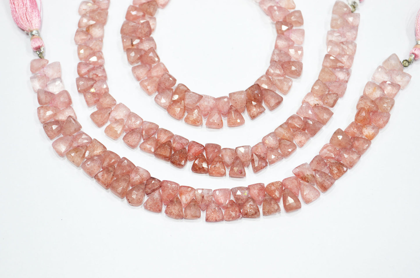 Natural Red Strawberry Trillion Shape Beads , Sold By Strand , 8 Inches , 6x8 - 7x9 mm , 19454