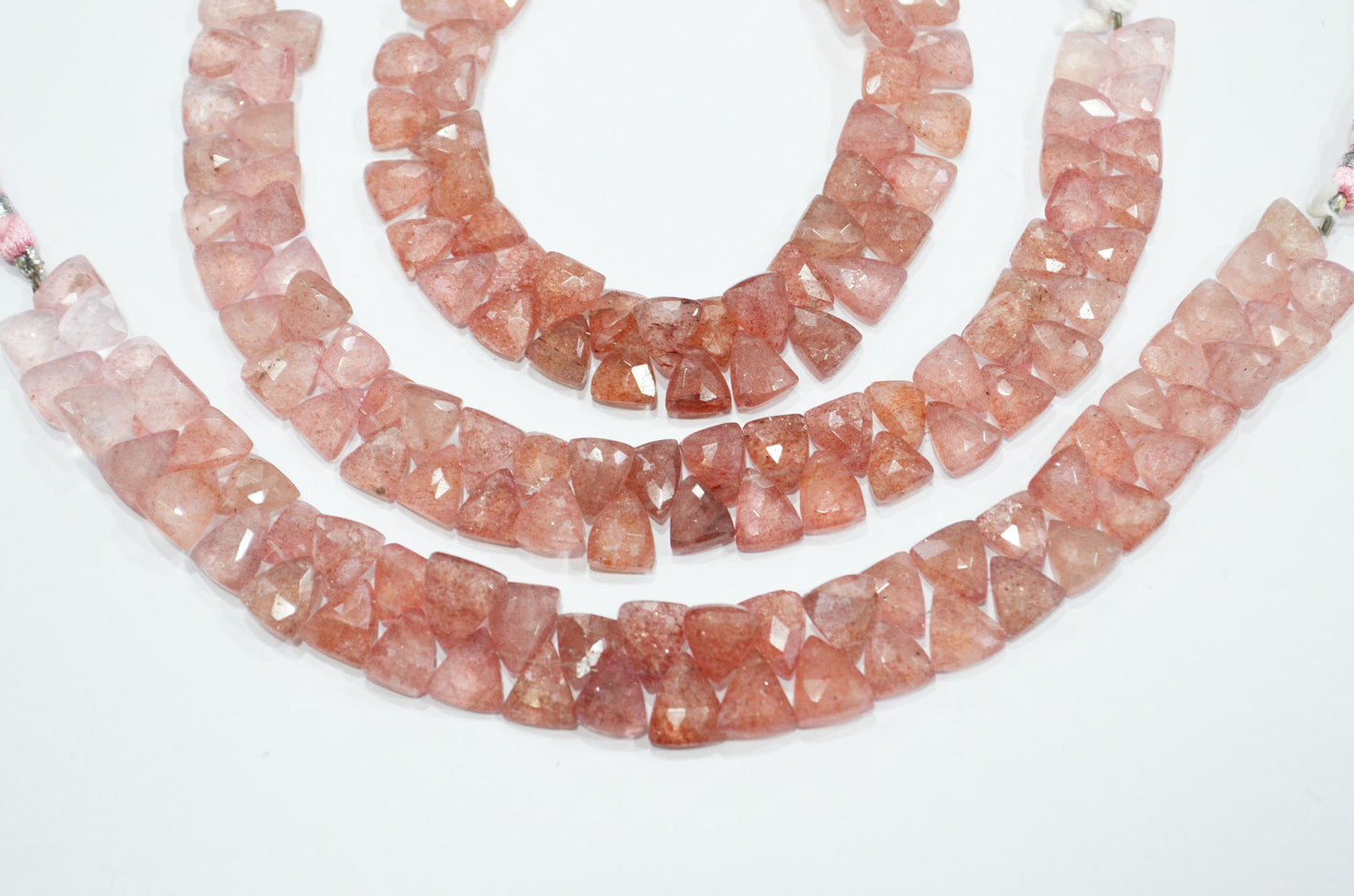 Natural Red Strawberry Trillion Shape Beads , 8 Inches , 8x9 - 9x10 mm , 19455