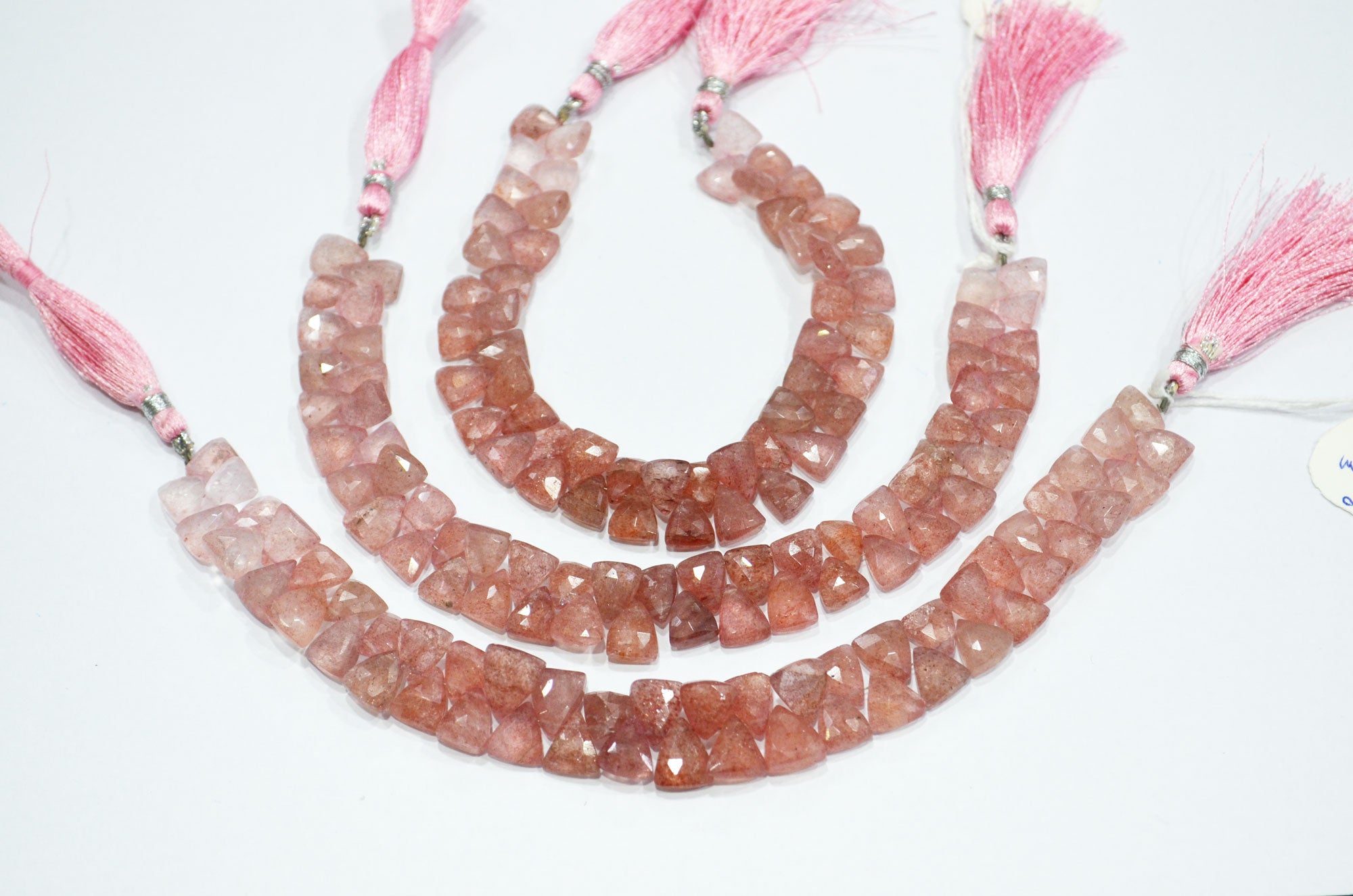 Natural Red Strawberry Trillion Shape Beads , 8 Inches , 8x9 - 9x10 mm , 19455