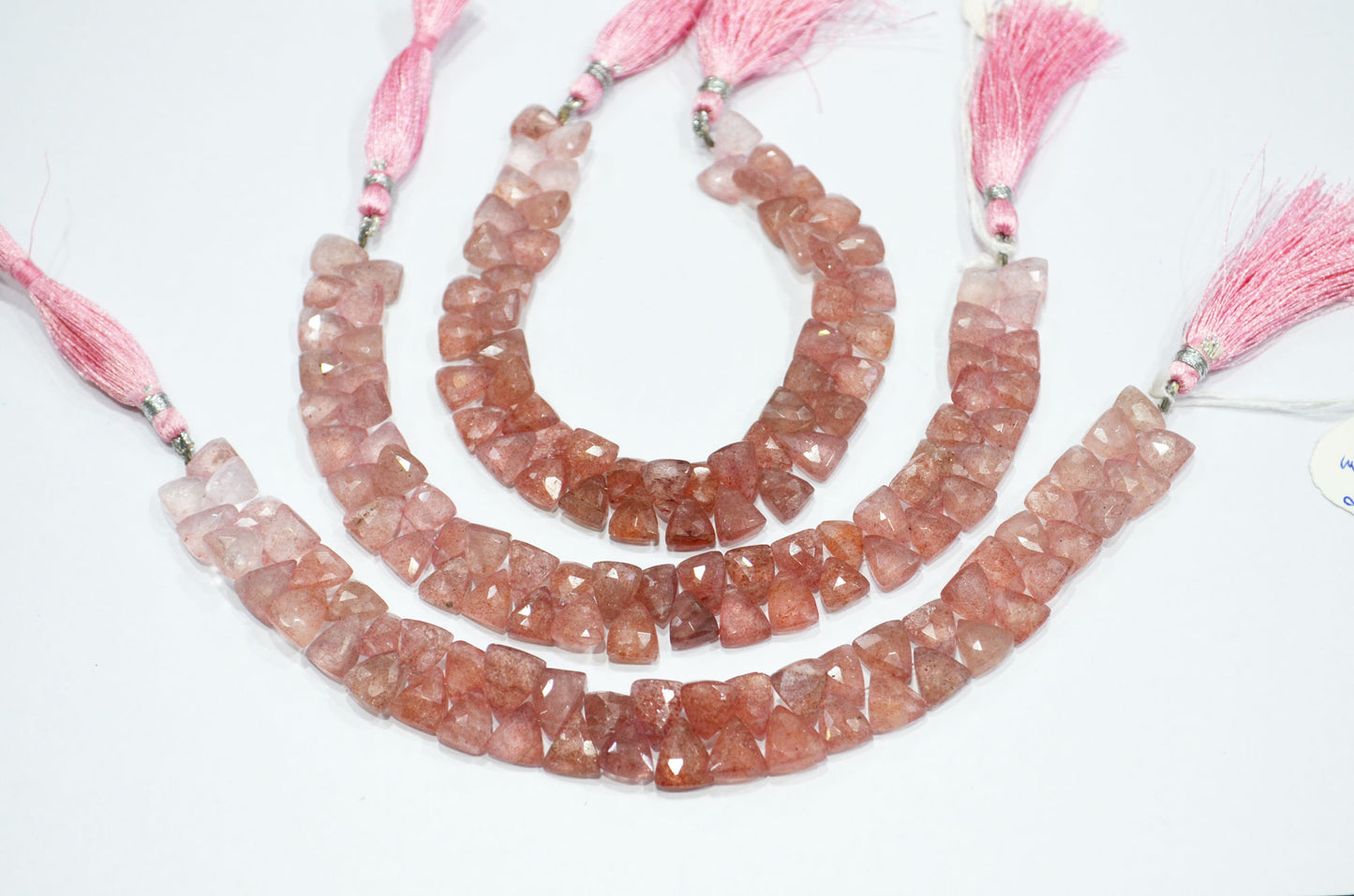 Natural Red Strawberry Trillion Shape Beads , 8 Inches , 8x9 - 9x10 mm , 19455