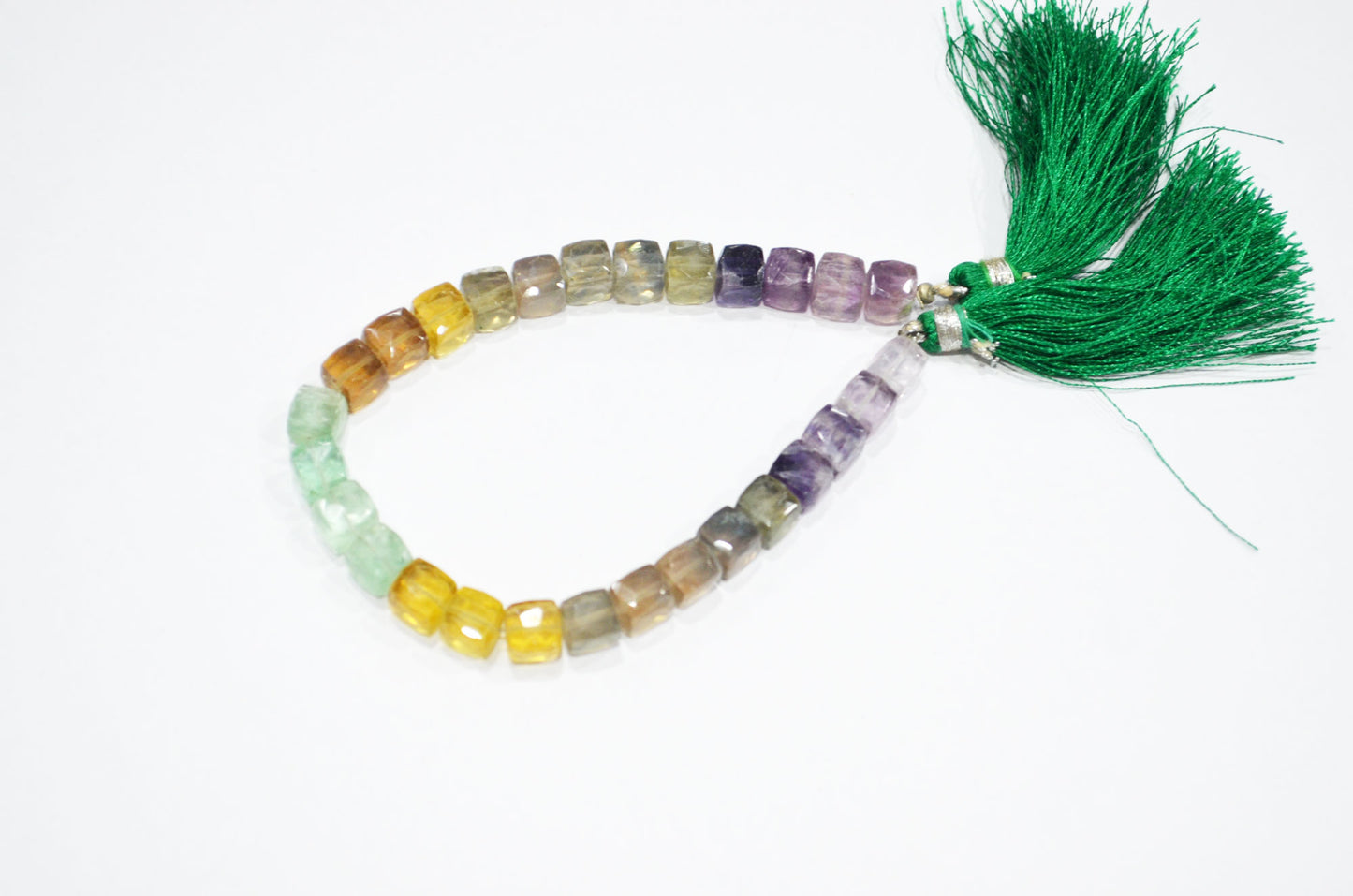 Natural Multi Fluorite Cube Shape Beads , Multi Fluorite Faceted 3D Box Shape Beads , Sold By Strand , 8 Inches , 6.50x6.50 - 7x7 mm , 19465