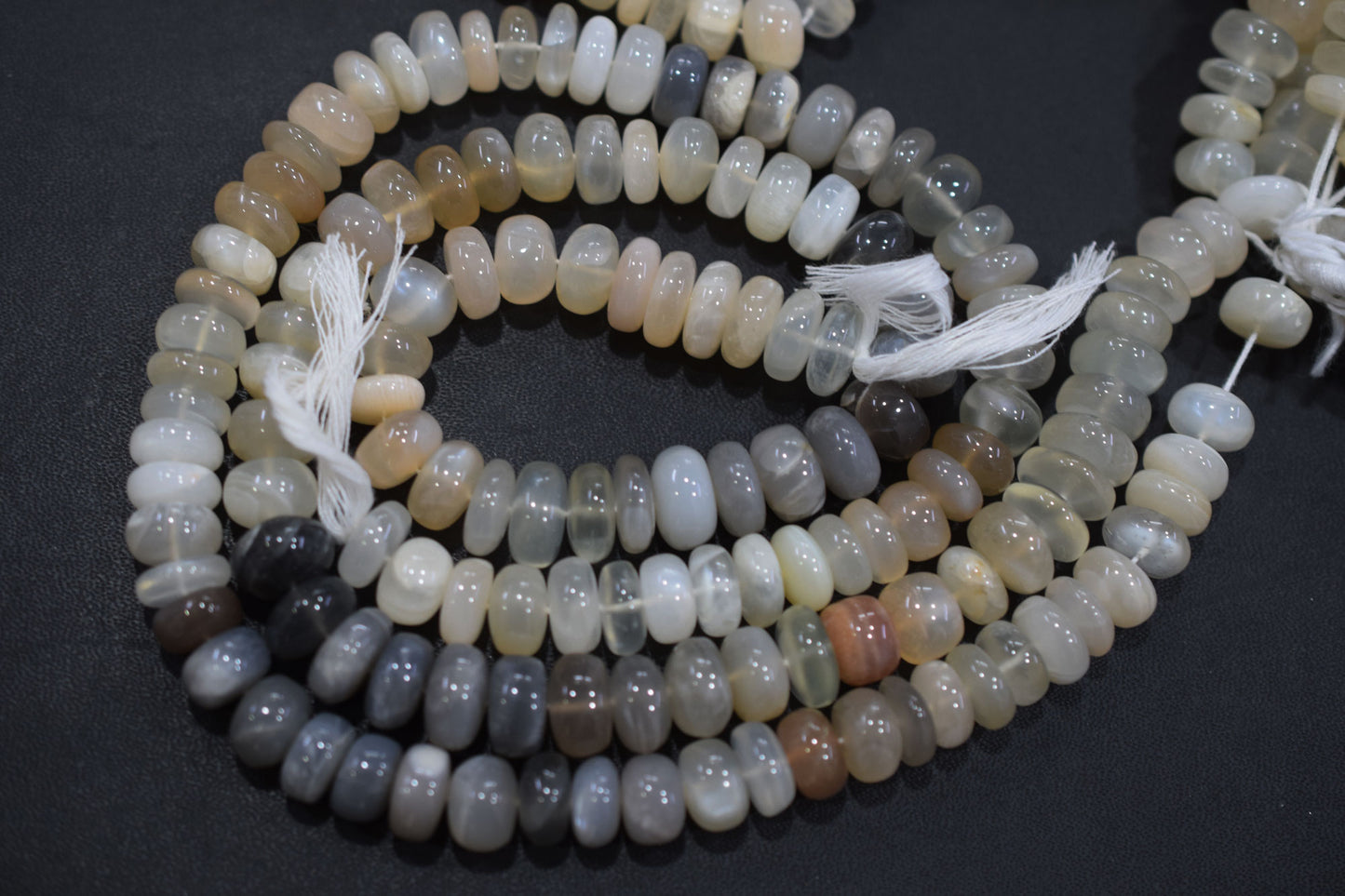 Natural Multi Moonstone Rondelle Shape Beads , Sold By Strand , 10 - 11 mm , 16'', 19564