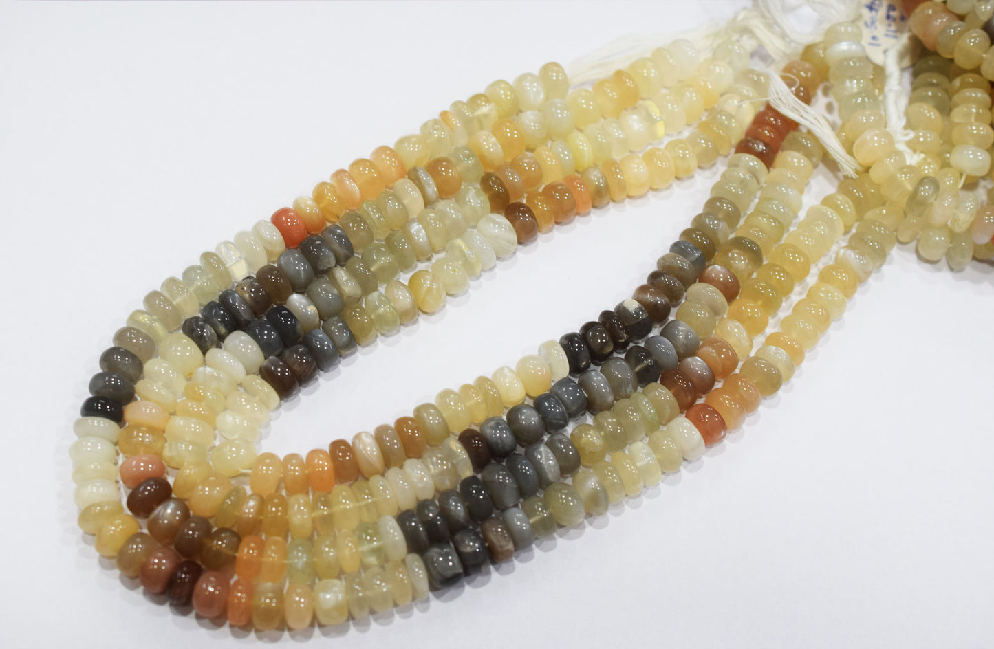 Natural Multi Moonstone Rondelle Shape Beads , Sold By Strand , 10 - 11 mm , 16'', 19564