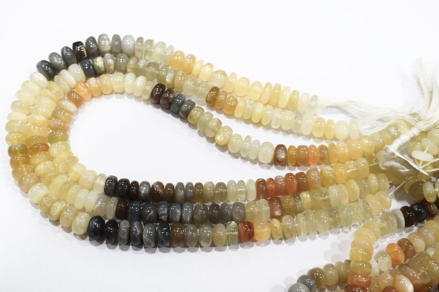 Natural Multi Moonstone Rondelle Shape Beads , Sold By Strand , 10 - 11 mm , 16'', 19564