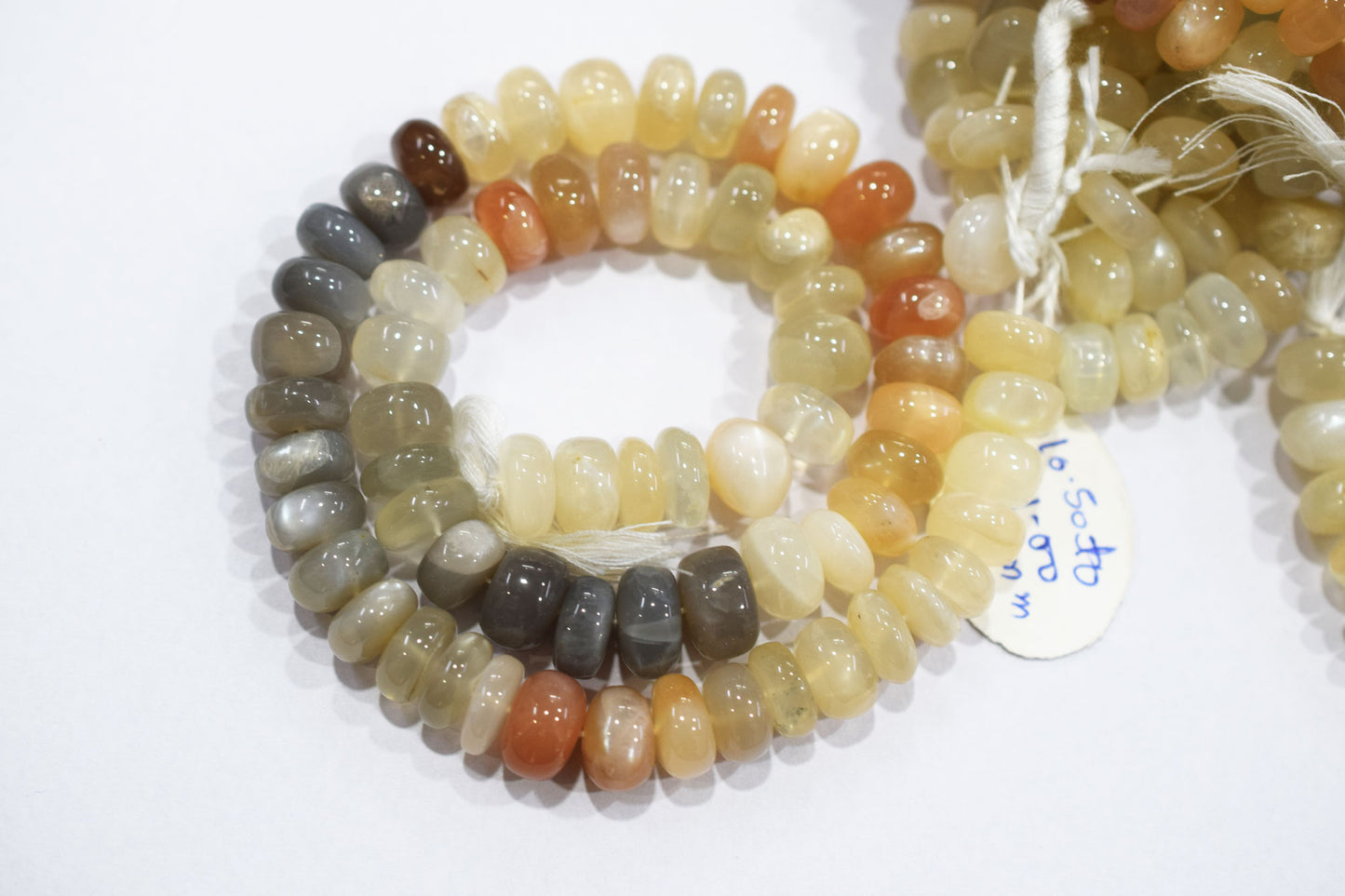 Natural Multi Moonstone Rondelle Shape Beads , Sold By Strand , 10 - 11 mm , 16'', 19564