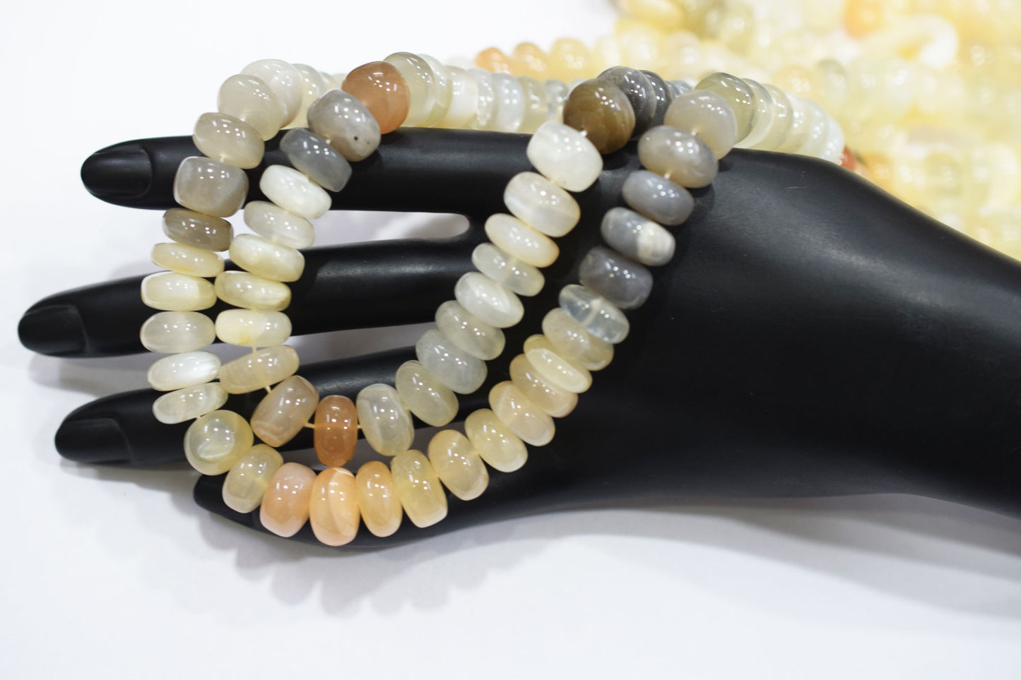 Natural Multi Moonstone Rondelle Shape Beads , Sold By Strand , 12 - 13 mm , 16'', 19565
