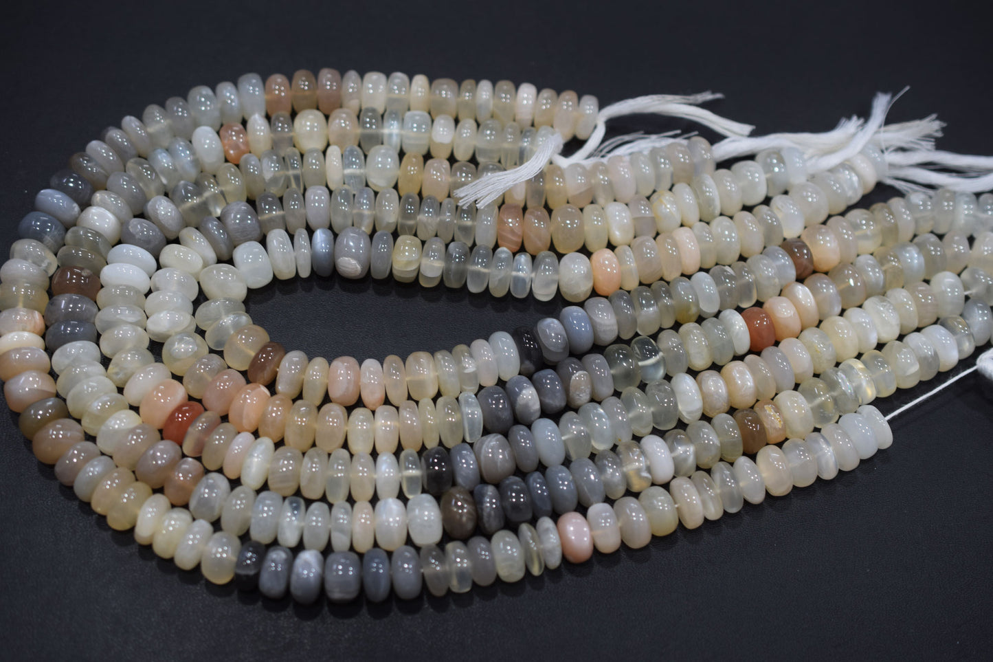 Natural Multi Moonstone Rondelle Shape Beads , Sold By Strand , 12 - 13 mm , 16'', 19565