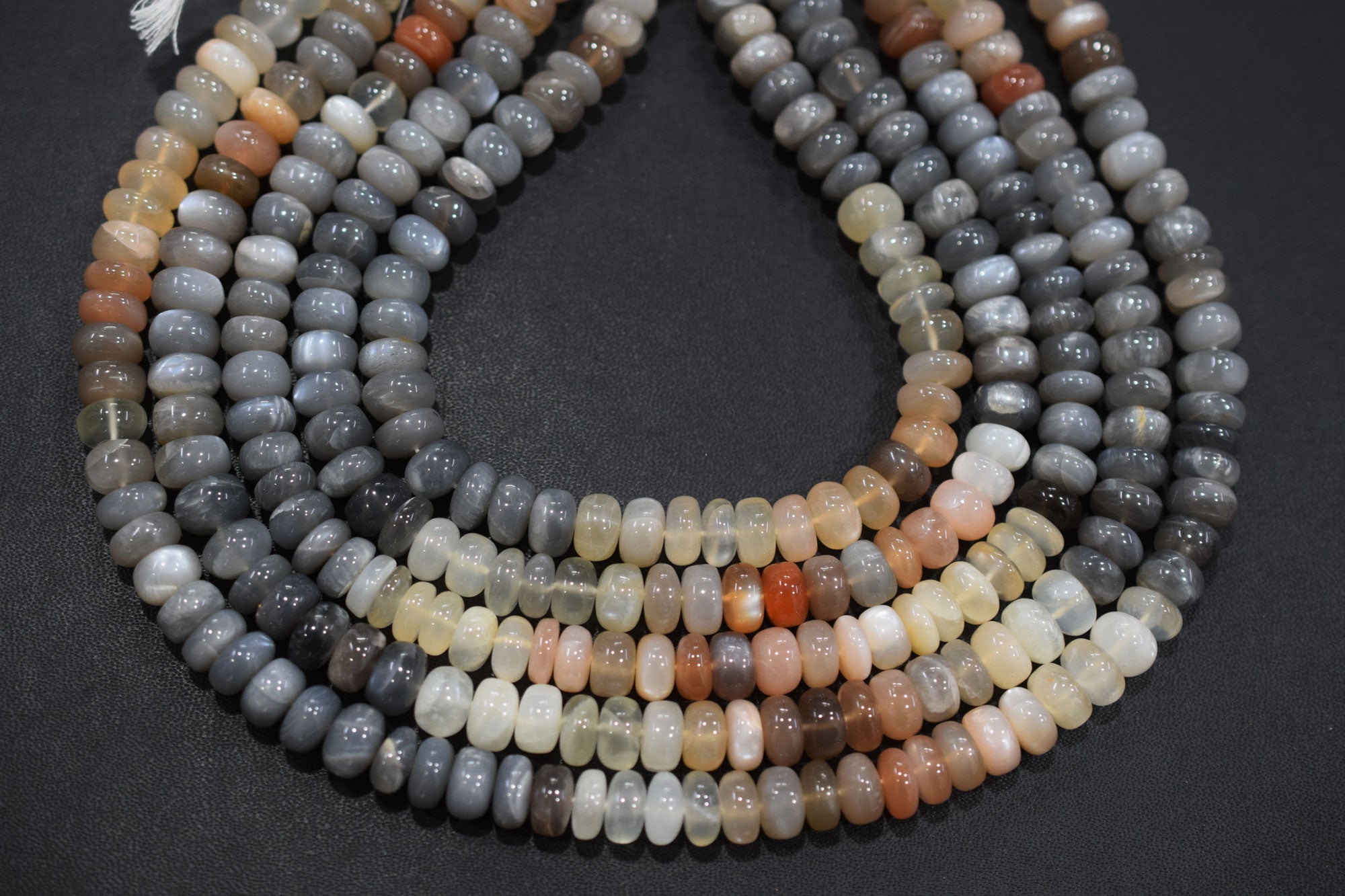 Natural Multi Moonstone Rondelle Shape Beads , Sold By Strand , 9 - 10 mm , 16'', 19566