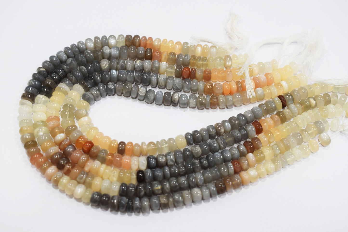 Natural Multi Moonstone Rondelle Shape Beads , Sold By Strand , 9 - 10 mm , 16'', 19566