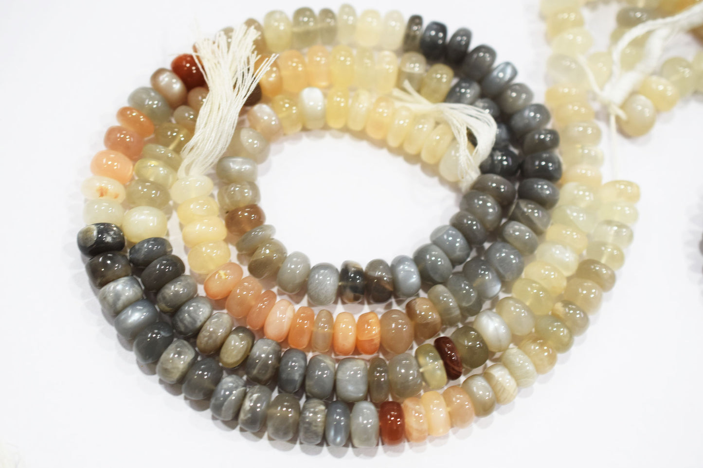 Natural Multi Moonstone Rondelle Shape Beads , Sold By Strand , 9 - 10 mm , 16'', 19566