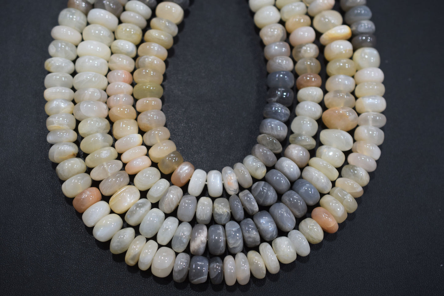 Natural Multi Moonstone Rondelle Shape Beads , Sold By Strand , 11 - 12 mm , 16'', 19567