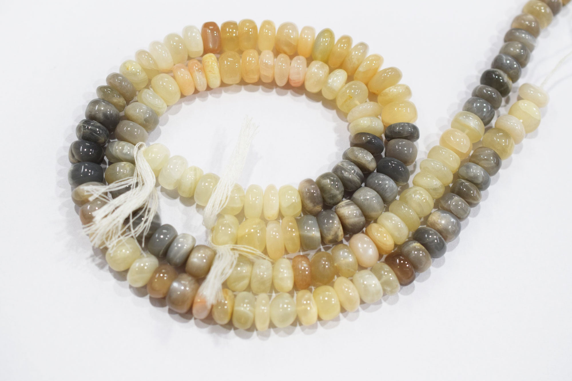 Natural Multi Moonstone Rondelle Shape Beads , Sold By Strand , 11 - 12 mm , 16'', 19567