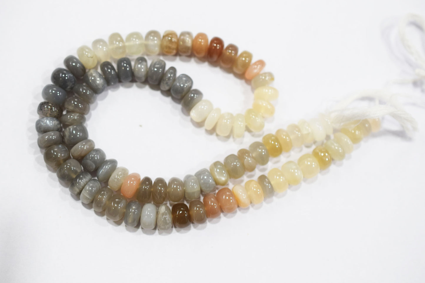 Natural Multi Moonstone Rondelle Shape Beads , Sold By Strand , 8.50 mm , 16'', 19569