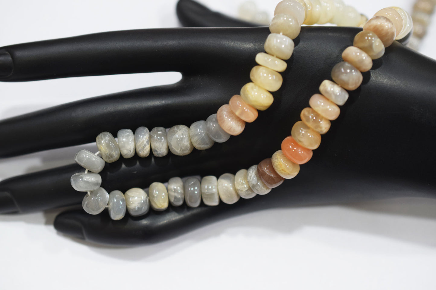 Natural Multi Moonstone Rondelle Shape Beads , Sold By Strand , 9 - 9.50 mm , 16'', 19571