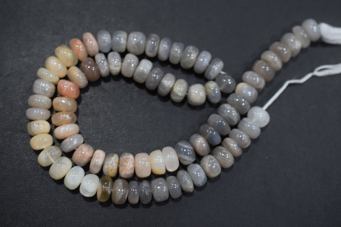 Natural Multi Moonstone Rondelle Shape Beads , Sold By Strand , 9 - 9.50 mm , 16'', 19571