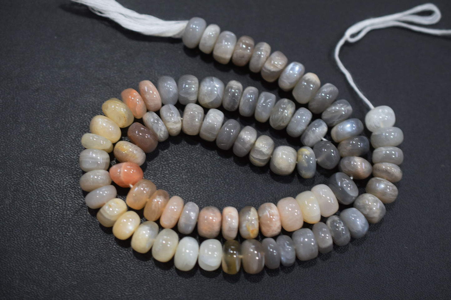 Natural Multi Moonstone Rondelle Shape Beads , Sold By Strand , 9 - 9.50 mm , 16'', 19571