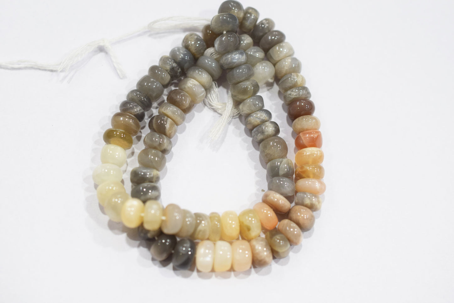 Natural Multi Moonstone Rondelle Shape Beads , Sold By Strand , 9 - 9.50 mm , 16'', 19571