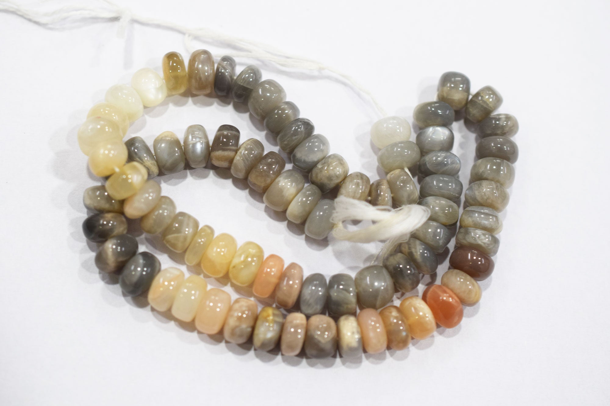 Natural Multi Moonstone Rondelle Shape Beads , Sold By Strand , 9 - 9.50 mm , 16'', 19571