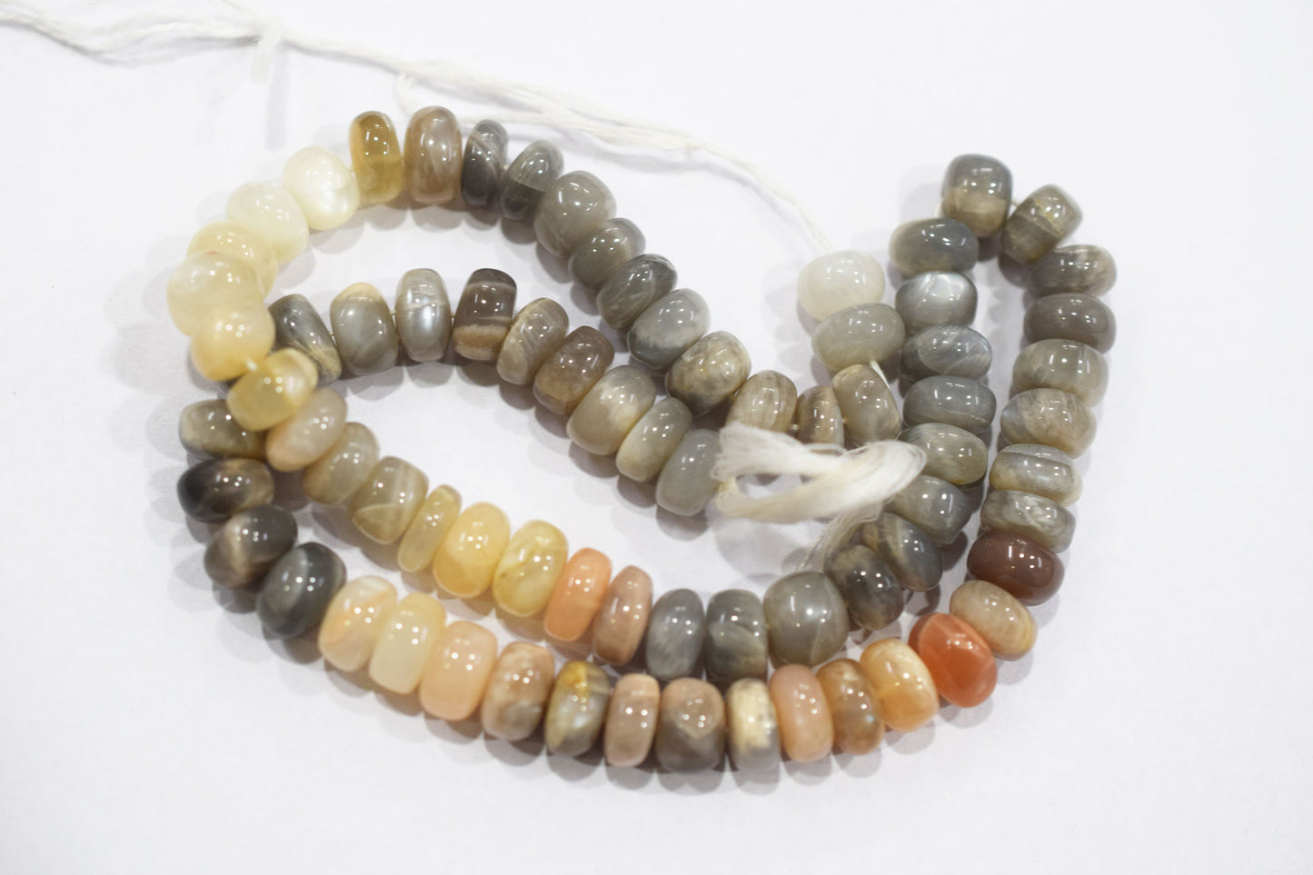 Natural Multi Moonstone Rondelle Shape Beads , Sold By Strand , 9 - 9.50 mm , 16'', 19571