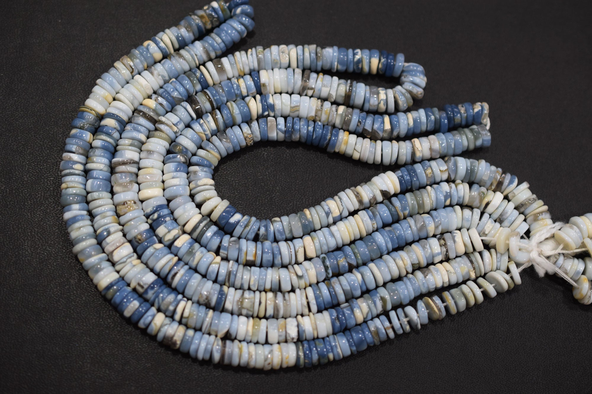 Natural Denim Opal Tyre Shape Beads , Sold By Strand , 6 - 7 mm , 16" ,  19572
