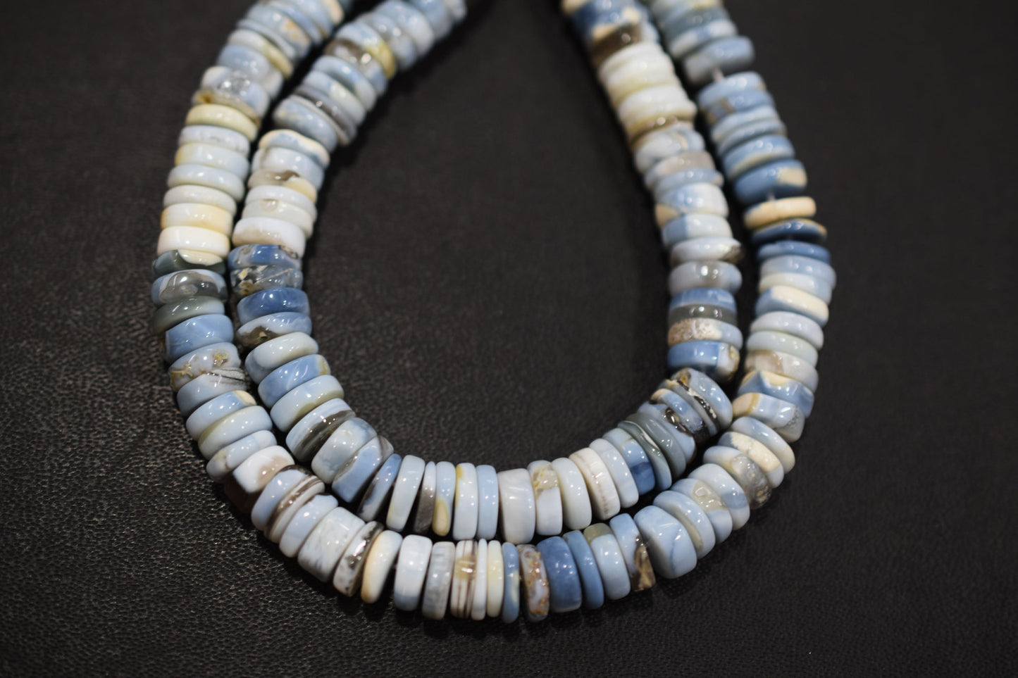 Natural Denim Opal Tyre Shape Beads , Sold By Strand , 7 - 8 mm , 16" , 19573