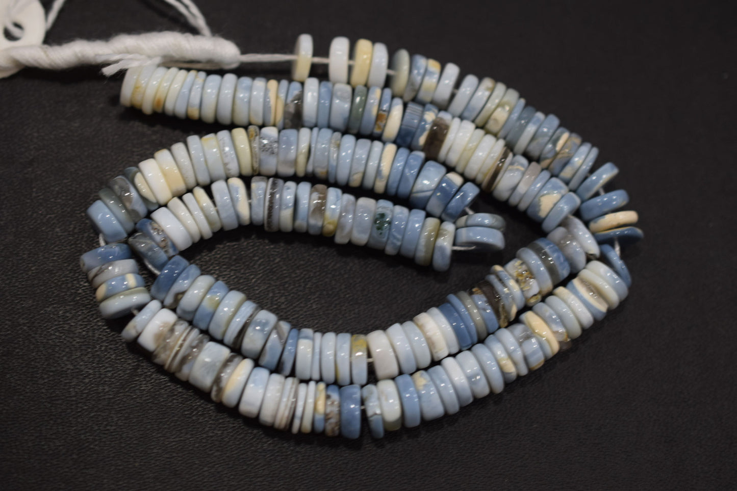 Natural Denim Opal Tyre Shape Beads , Sold By Strand , 7 - 8 mm , 16" , 19573