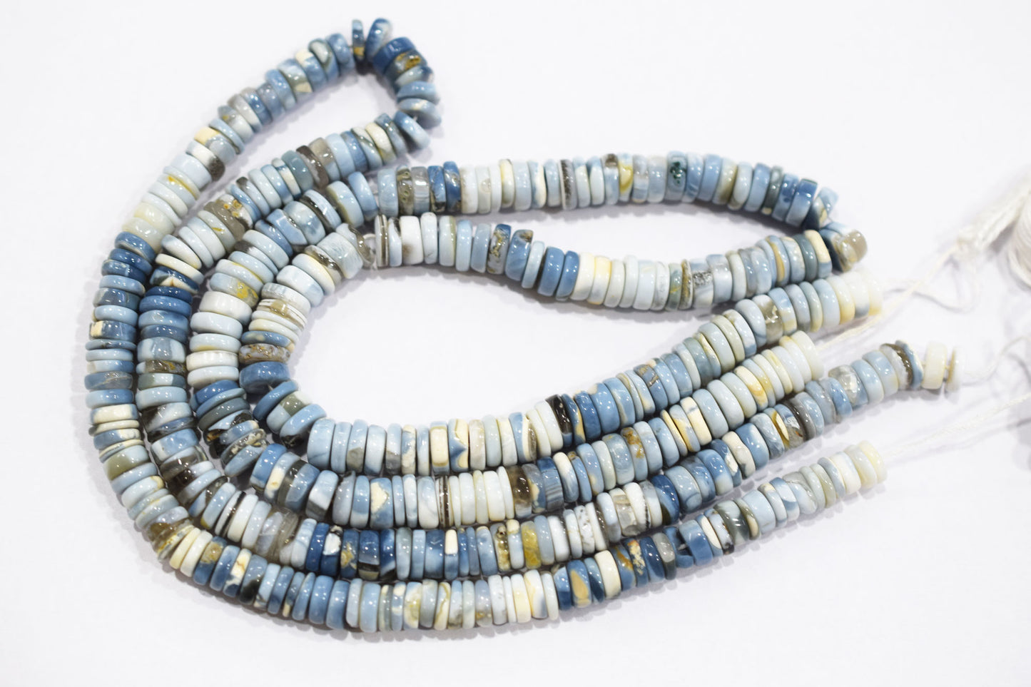 Natural Denim Opal Tyre Shape Beads , Sold By Strand , 7 - 8 mm , 16" , 19573