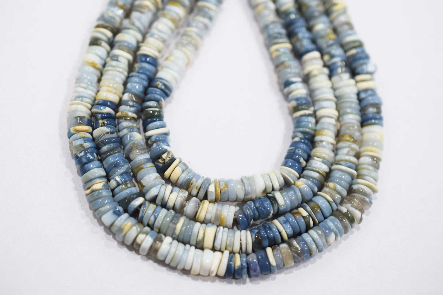 Natural Denim Opal Tyre Shape Beads , Sold By Strand , 5 - 6 mm , 16" , 19574