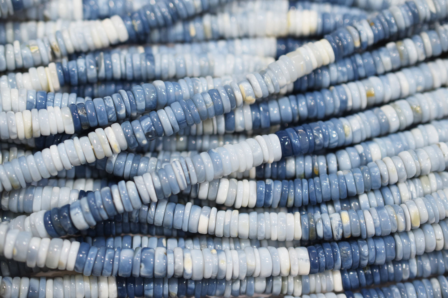 Natural Denim Opal Tyre Shape Beads , Sold By Strand , 6 - 7 mm , 16" , 19576