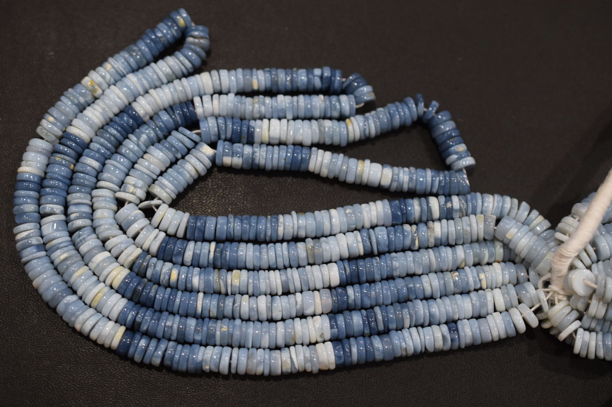Natural Denim Opal Tyre Shape Beads , Sold By Strand , 6 - 7 mm , 16" ,  19576