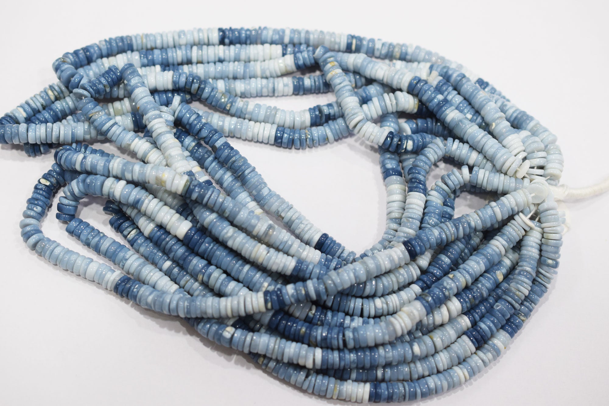 Natural Denim Opal Tyre Shape Beads , Sold By Strand , 7 - 8 mm , 16" ,  19579