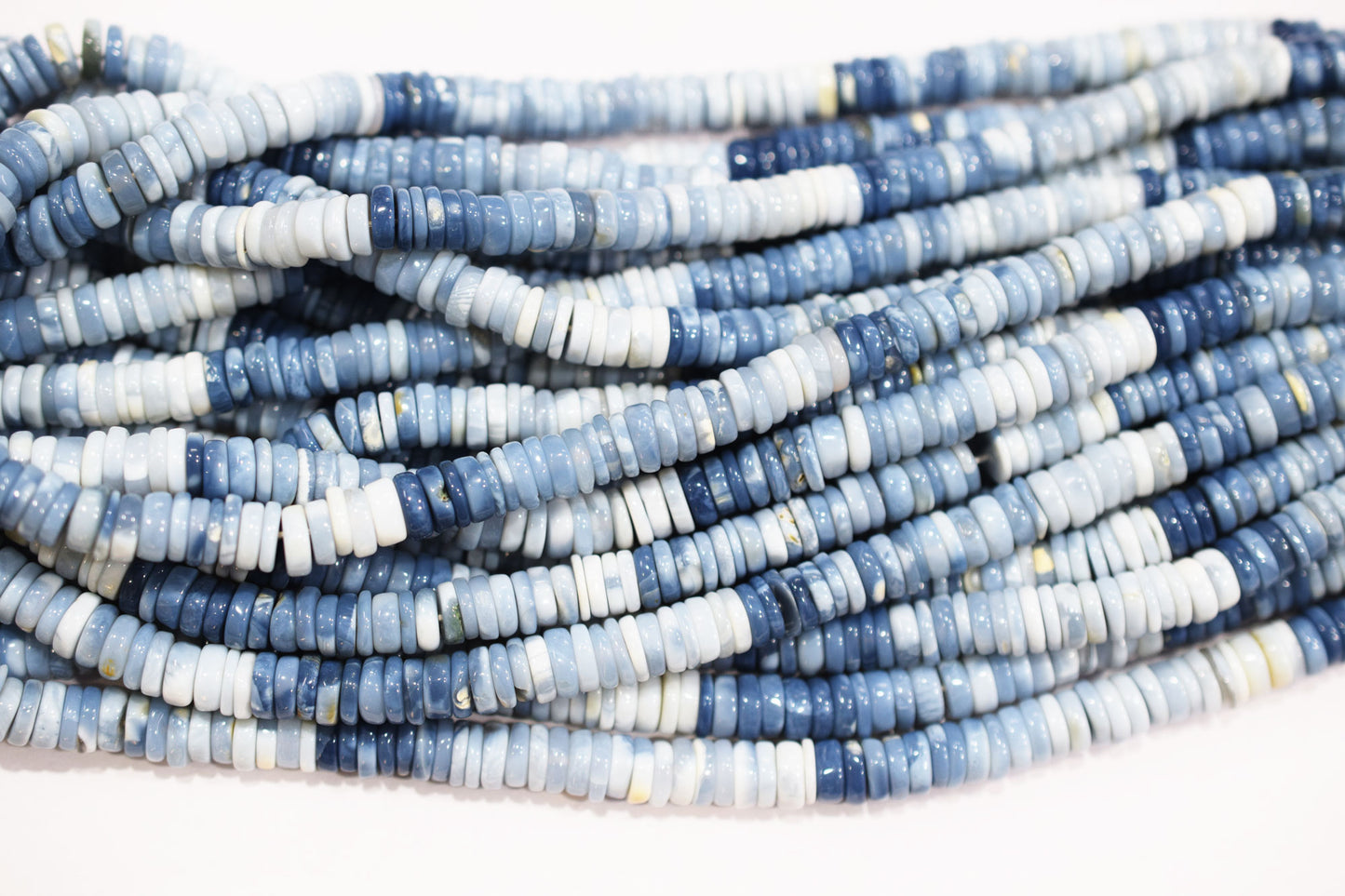 Natural Denim Opal Tyre Shape Beads , Sold By Strand , 7 - 8 mm , 16" , 19579