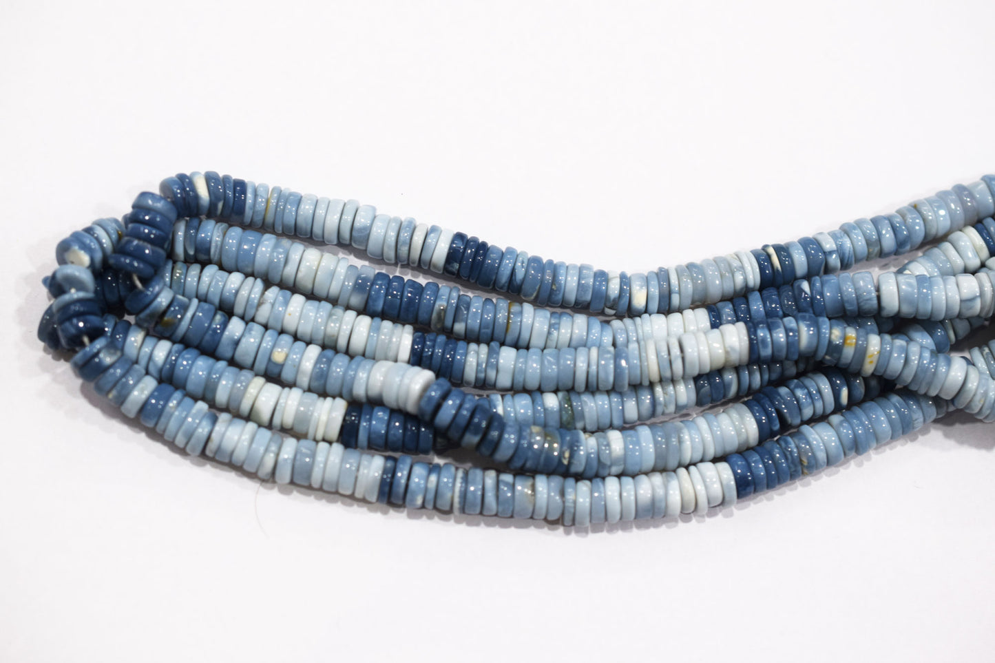 Natural Denim Opal Tyre Shape Beads , Sold By Strand , 7 - 8 mm , 16" , 19579