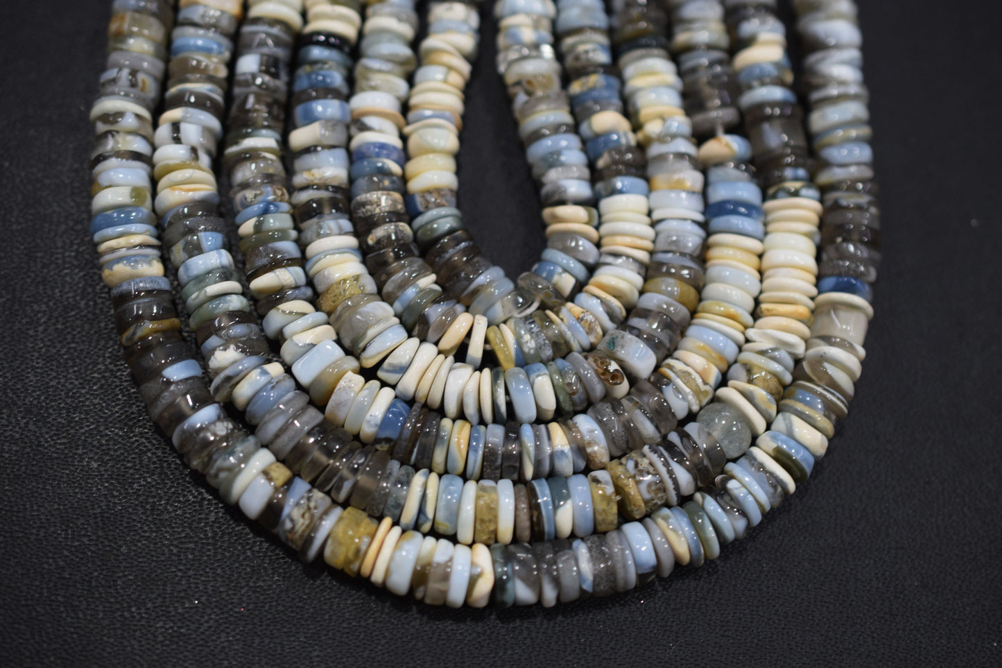Natural Denim Opal Tyre Shape Beads , Sold By Strand , 5.50 - 6.50 mm , 16" , 19581