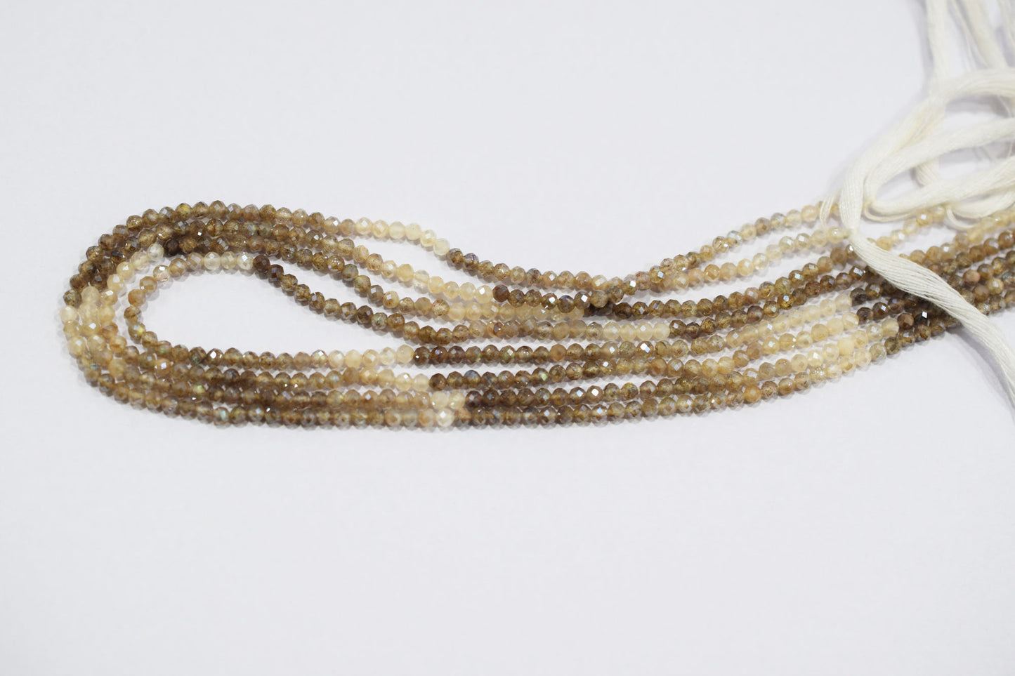 Shaded White and Chocolate Moonstone Rondelle Beads , Sold By Strand , 2.25 - 2.75 mm , 13" , 19585