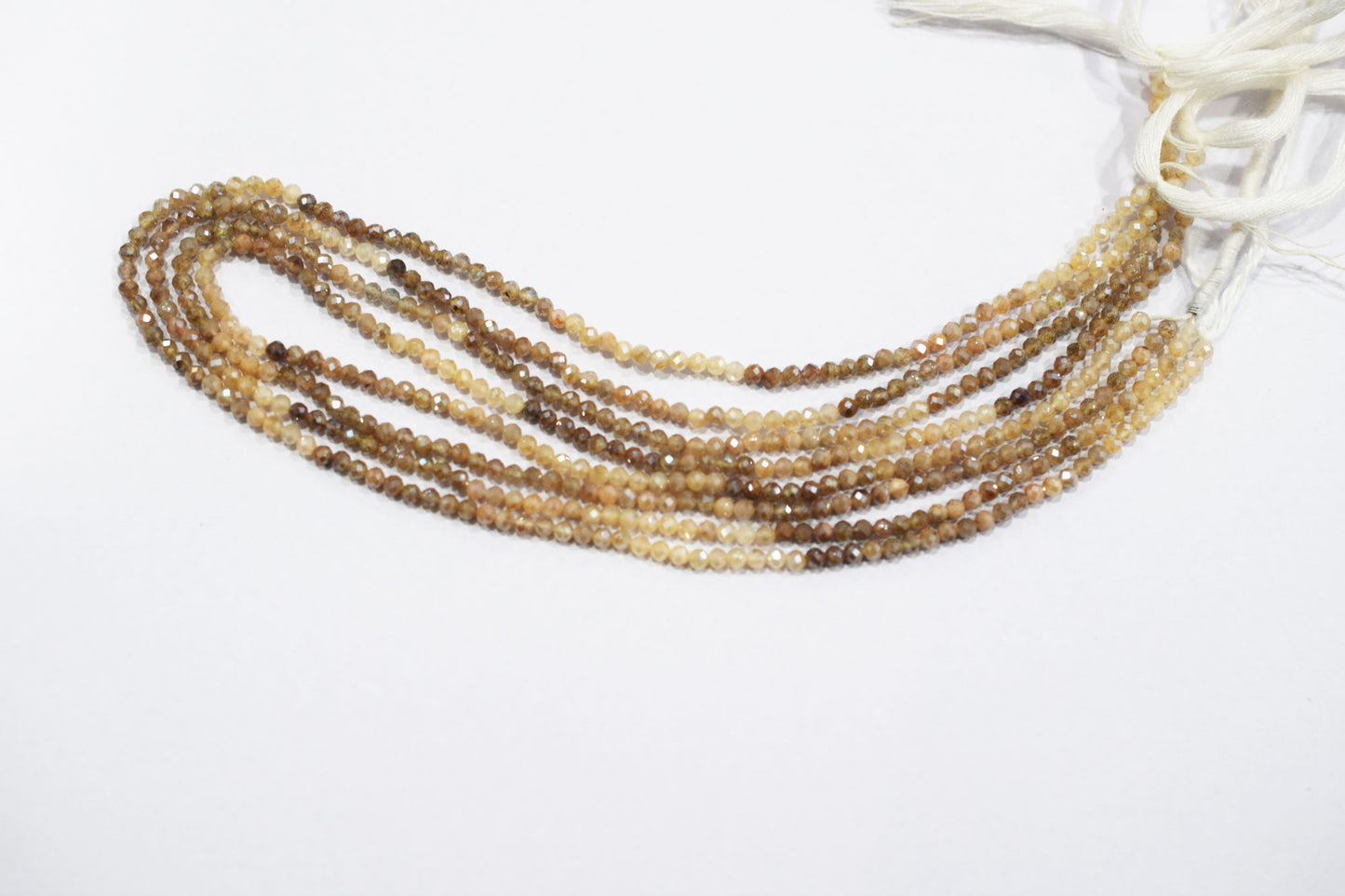 Shaded White and Chocolate Moonstone Rondelle Beads , Sold By Strand , 2.75 - 3.75 mm , 13" , 19586