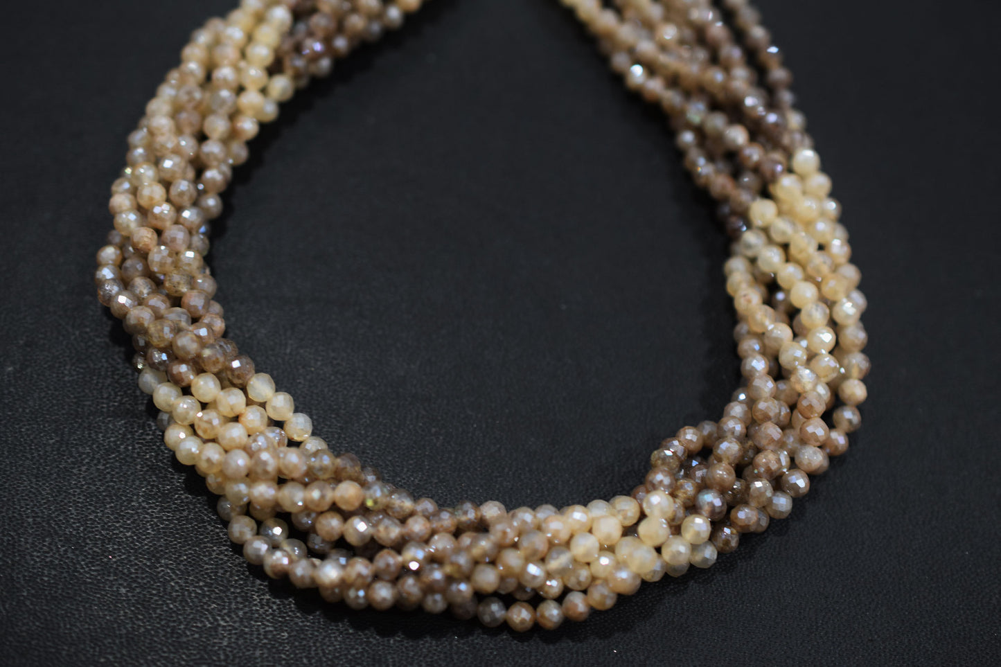 Shaded White and Chocolate Moonstone Rondelle Beads , Sold By Strand , 3.75 mm , 13" , 19587