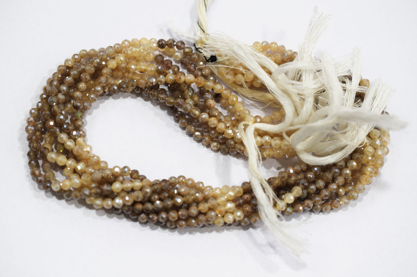Shaded White and Chocolate Moonstone Rondelle Beads , Sold By Strand , 3.75 mm , 13" , 19587