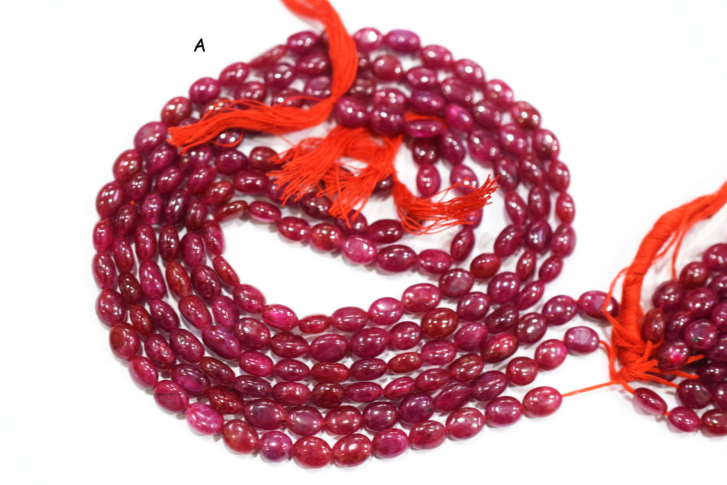 Natural Ruby Smooth Oval Shape Beads , Sold By Strand , 16 Inches , 6x6 - 6x9 mm , 19589