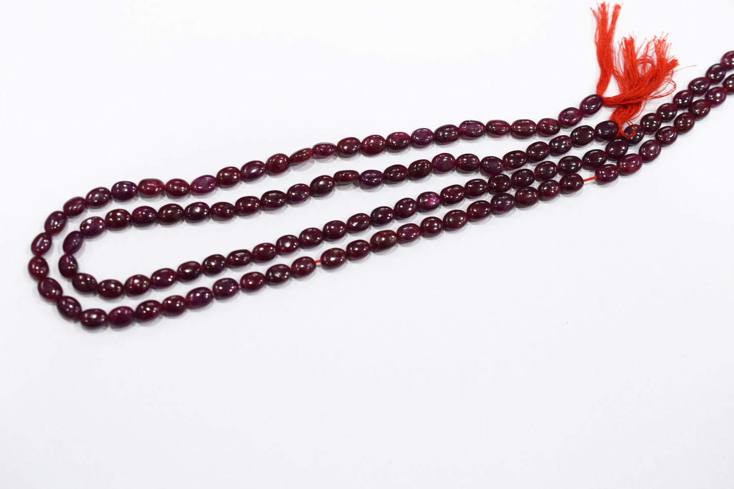 Natural Ruby Smooth Oval Shape Beads , Sold By Strand , 16 Inches , 6x6 - 6x9 mm , 19589