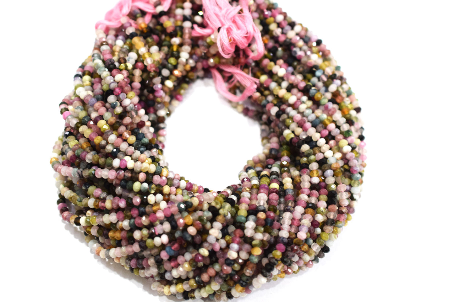 Multi Tourmaline Faceted Rondelle Beads , Sold By Strand , 4 mm , 16" - 36" , 19592