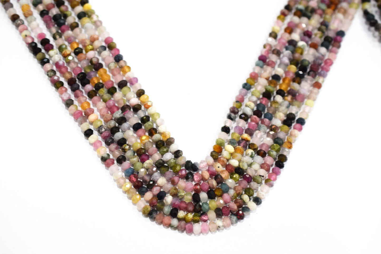 Multi Tourmaline Faceted Rondelle Beads , Sold By Strand , 4 mm , 16" - 36" , 19592