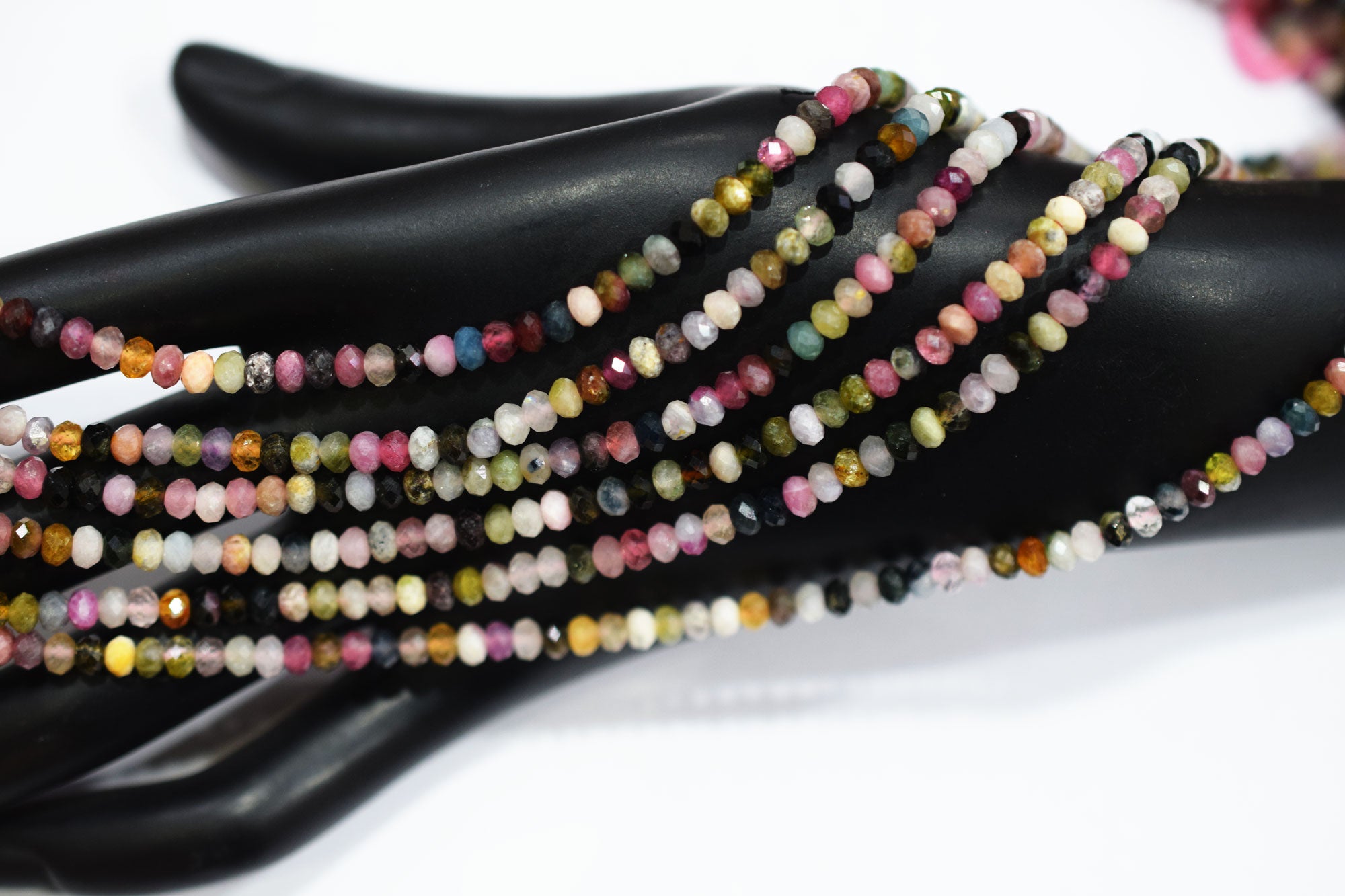Multi Tourmaline Faceted Rondelle Beads , Sold By Strand , 4 mm , 16" - 36" , 19592