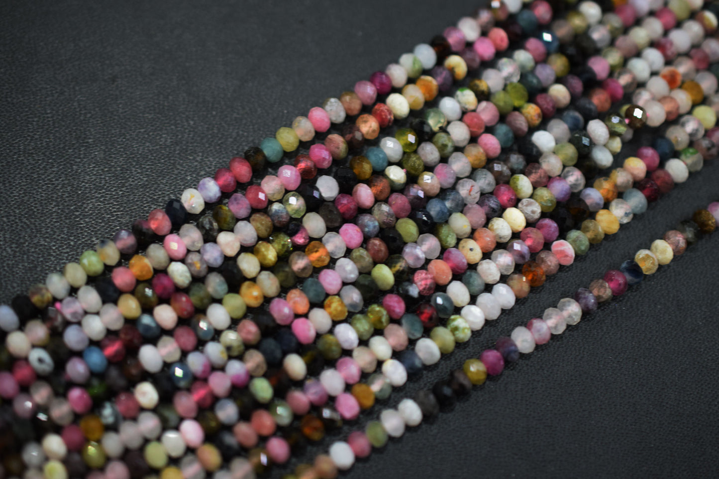 Multi Tourmaline Faceted Rondelle Beads , Sold By Strand , 4 mm , 16" - 36" , 19592