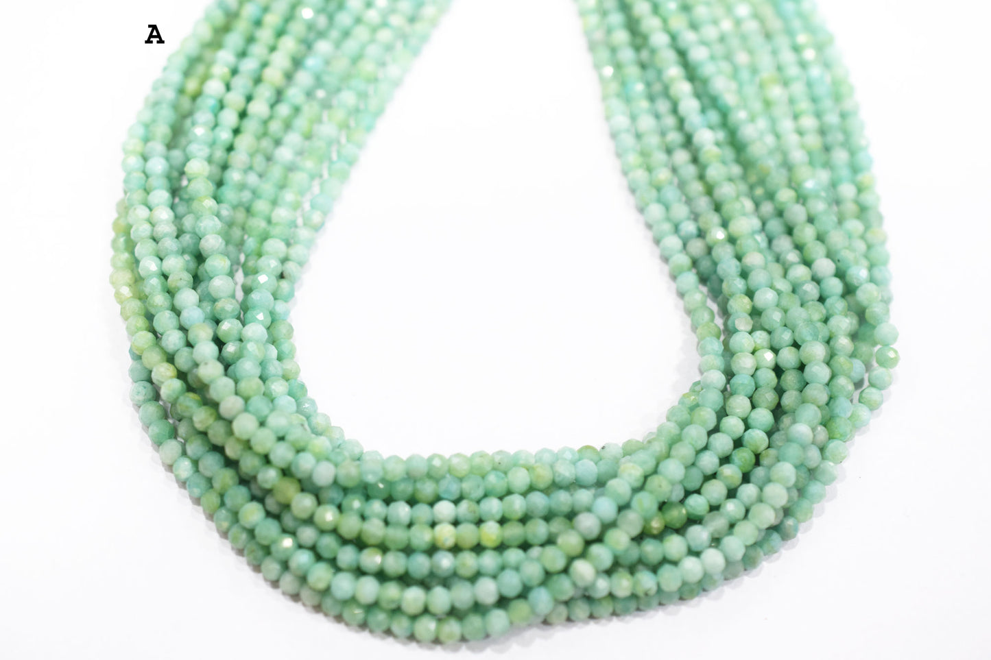 Natural Amazonite Faceted Beads , Sold By Strand , 3.25 - 3.50 mm , 13 inches , 19596